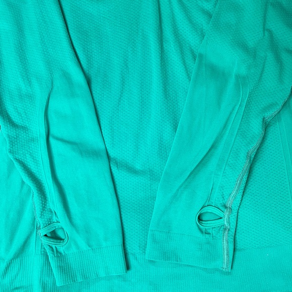 Lucy Womens T-Shirt Large L Teal Blue Athletic Strech 1/4 Zip Running Activewear - Picture 9 of 12